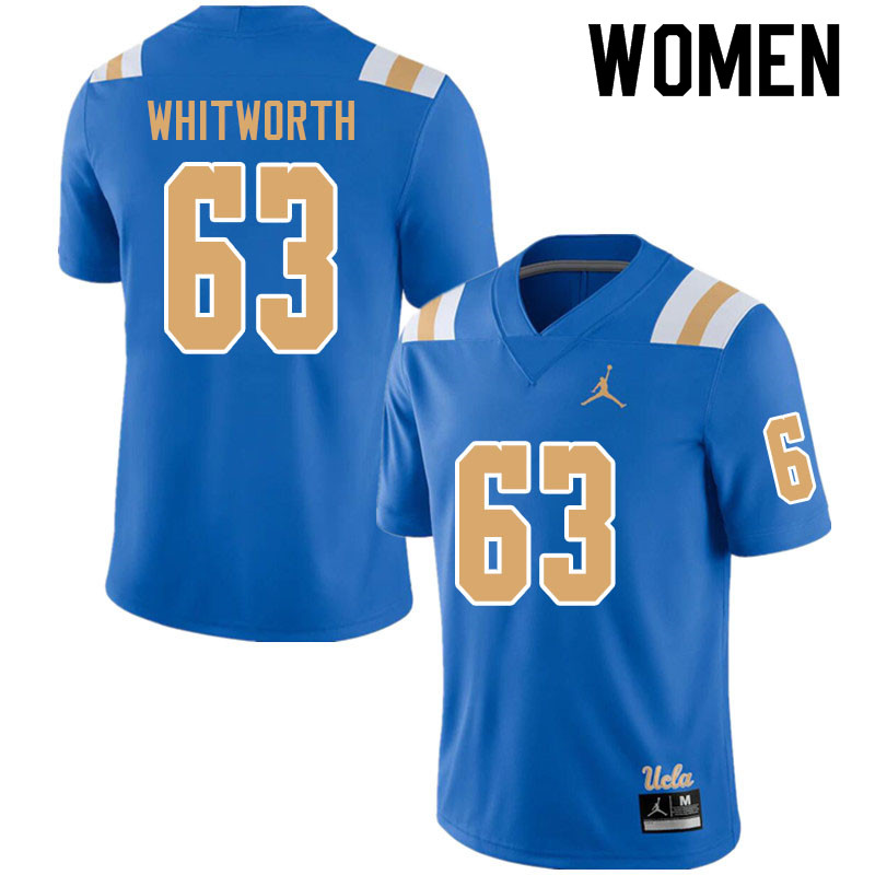 Jordan Brand Women #63 Brad Whitworth UCLA Bruins College Football Jerseys Sale-Blue